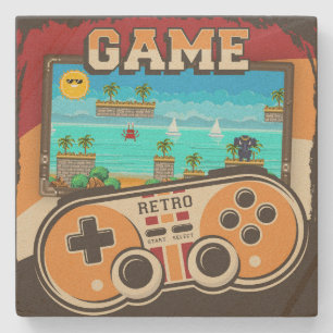 Gaming Remote Controller Retro   Stone Coaster