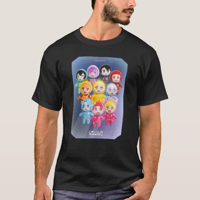 Gaming Tee For Gamer With Mini Mystery Space Squad (Front)