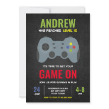 Gaming Themed (Style 1) Birthday Party Invitation