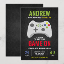 Gaming Themed (Style 3) Birthday Party Invitation