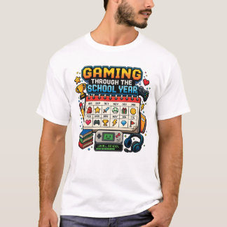 Gaming Through the School Year Retro Pixel Gamer T-Shirt