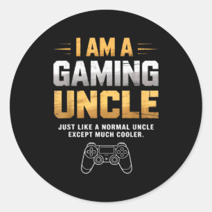 Gaming Uncle Cooler Than Normal Uncle For Mens Boy Classic Round Sticker