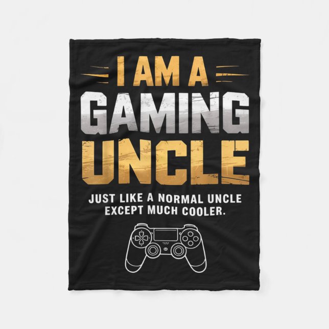 Gaming Uncle Cooler Than Normal Uncle For Mens Boy Fleece Blanket (Front)