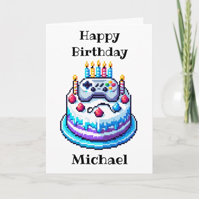 Gaming Vibes Personalized Birthday Card (Front)