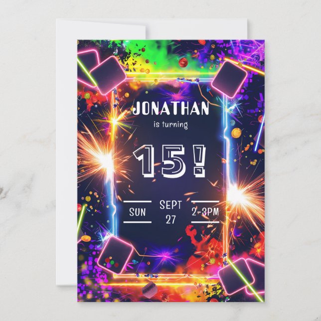 Gaming Video Custom Age Birthday Invitation (Front)