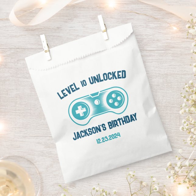 Gaming Video Game Theme Gamer Boy Birthday Party Favour Bag (Clipped)