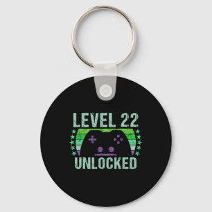 Gaming Vintage 22nd Birthday Gift 22 Year Old Boy Keychain
