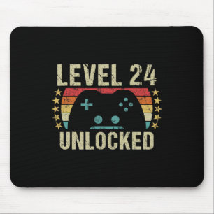Gaming Vintage 24th Birthday Gift 24 Year Old Boy  Mouse Pad