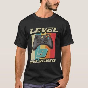 Gaming Vintage 9Th Birthday Gift 9 Year Old Boy Gi T-Shirt