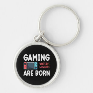 gaming where legends are born keychain
