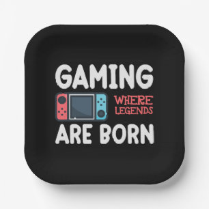 gaming where legends are born paper plate