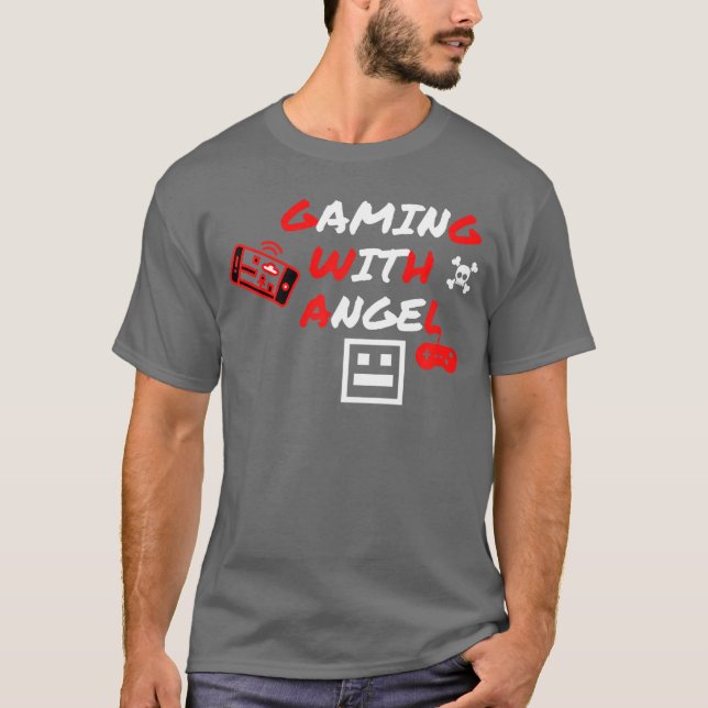 Gaming with Angel boy T-Shirt (Front)