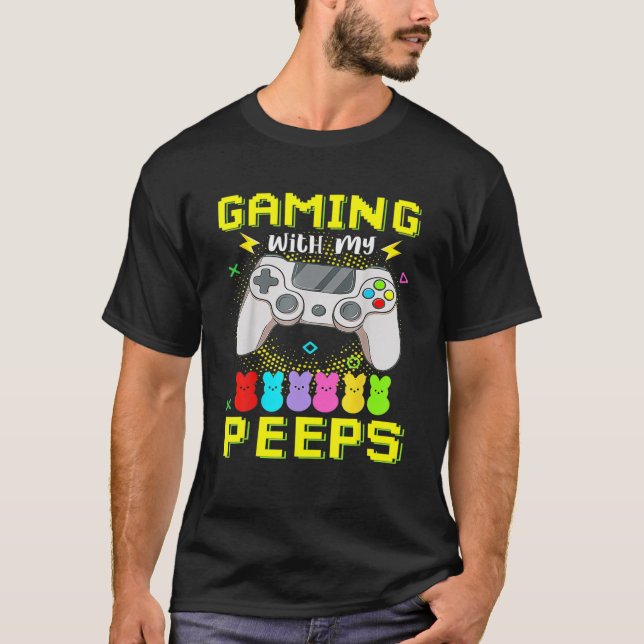Gaming With My Bunnies Funny Game Easter Day T-Shirt (Front)