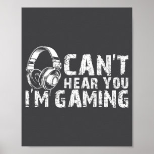 Gaming Zone Focus Gamer Tee Funny Quote Poster