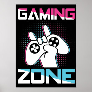 Gaming Zone, Mancave - Funny Video Gamer, Gaming Poster