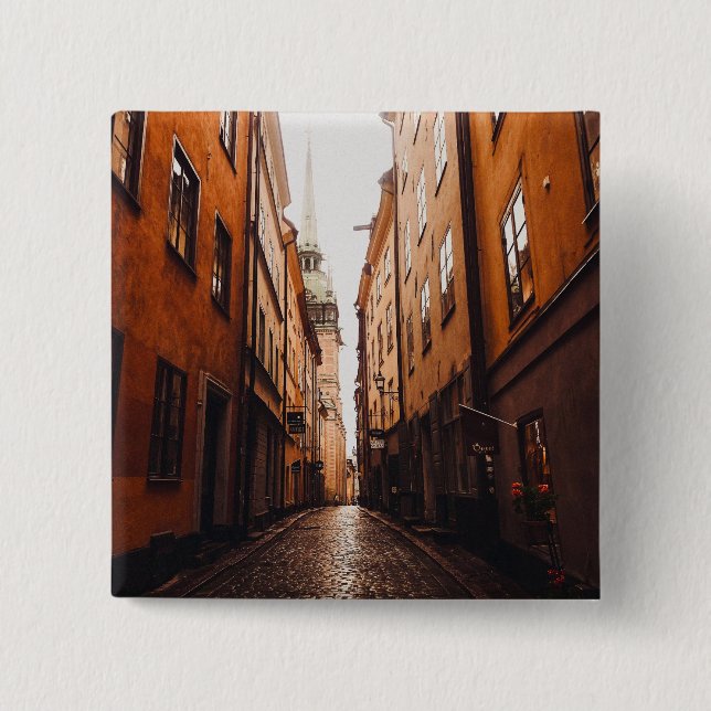 Gamla Stan, Stockholm, Sweden  2 Inch Square Button (Front)