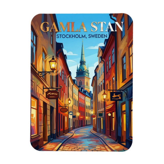 Gamla Stan Sweden Magnet (Vertical)