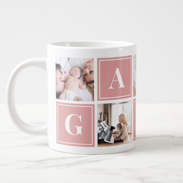 Gamma Photo Collage Personnalisé Giant Coffee Mug (Gauche)