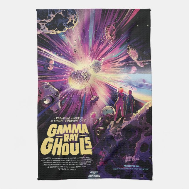 Gamma Ray Burst Pulsars Kilonova Cosmic Collision Kitchen Towel (Vertical)