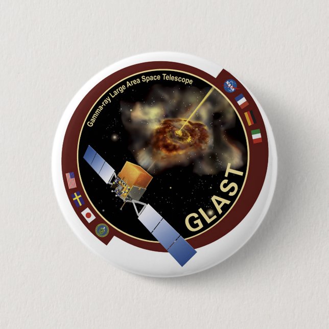 Gamma-ray Large Area Space Telescope (GLAST) 2 Inch Round Button (Front)