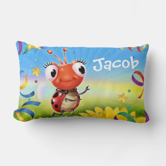 Gamme Lil' Ladybug de coussin large personnalisée (Recto)