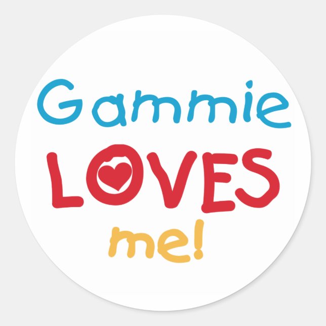 Gammie Loves Me T-shirts and Gifts Classic Round Sticker (Front)