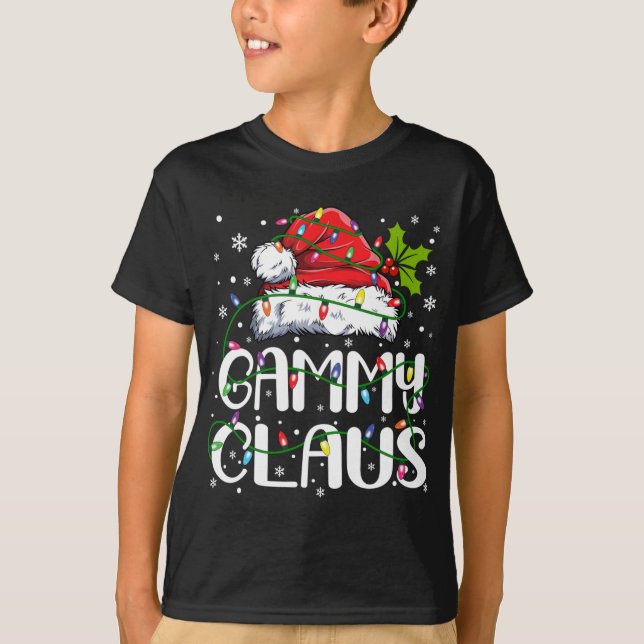 Gammy Claus Christmas Santa Hat Matching Family Xm T-Shirt (Front)