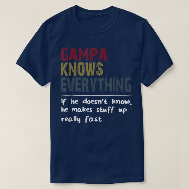 Gampa Knows Everything If He Doesn't Know Fathers  T-Shirt (Design Front)