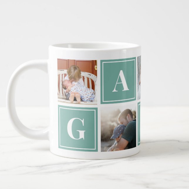 Gampa Photo Collage Custom Giant Coffee Mug (Gauche)