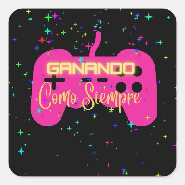 ganando como siempre , videogamer square sticker (Front)