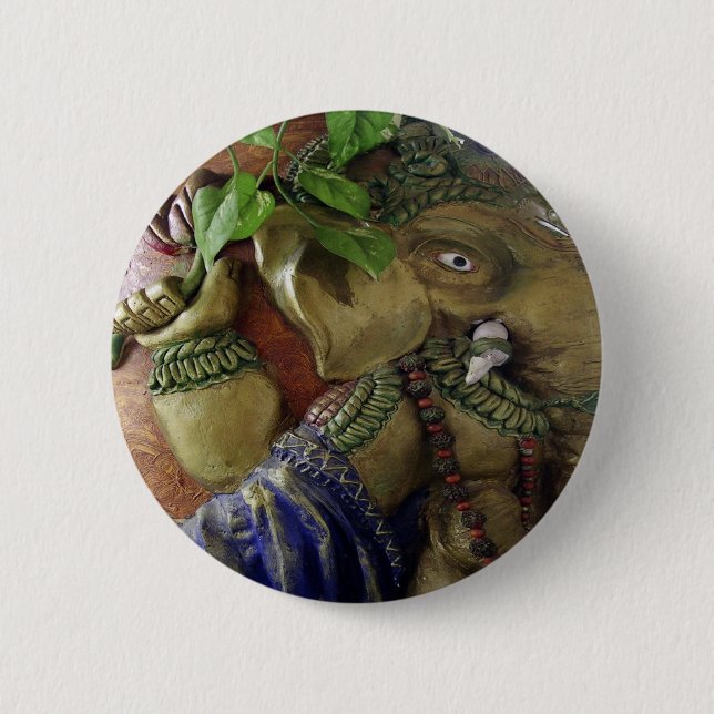 Ganapati Ganesh 2 Inch Round Button (Front)