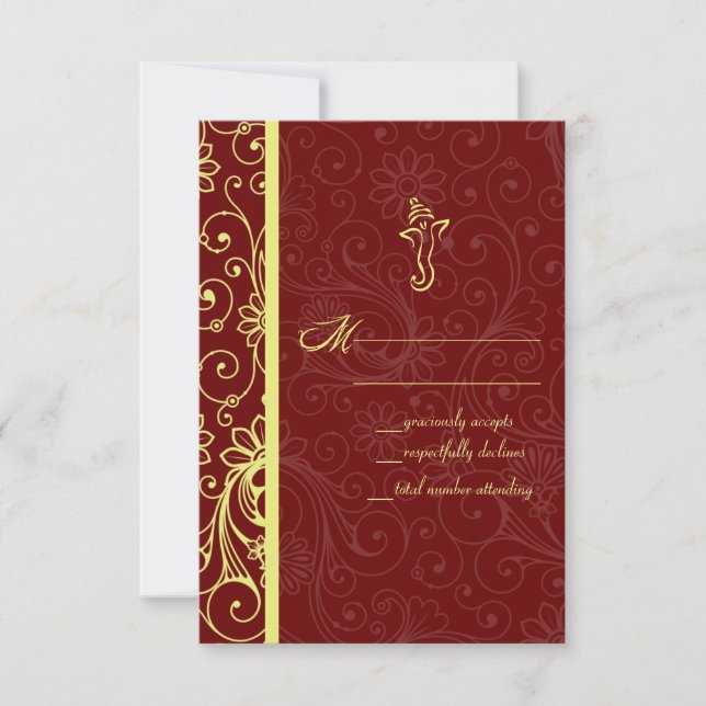 Ganapati Wedding RSVP Cards (Front)