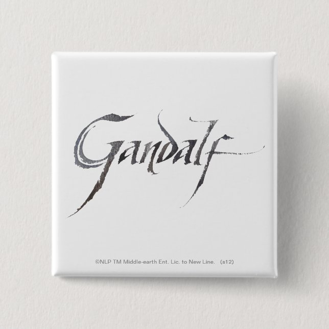 Gandalf Name Textured 2 Inch Square Button (Front)