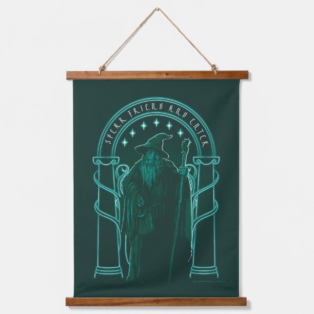 GANDALF™ "Speak Friend And Enter" Doors of Durin Hanging Tapestry (Front)