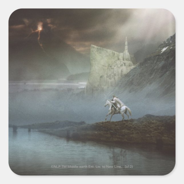 GANDALF™ Takes Hobbits to Guarded City Square Sticker (Front)