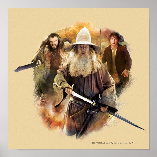 Gandalf, THORIN OAKENSHIELD™, & BILBO BAGGINS™ Poster (Front)