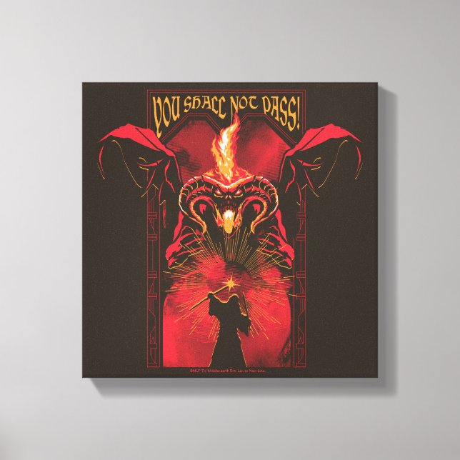 GANDALF™ Vs Balrog "You Shall Not Pass" Graphic Canvas Print (Front)