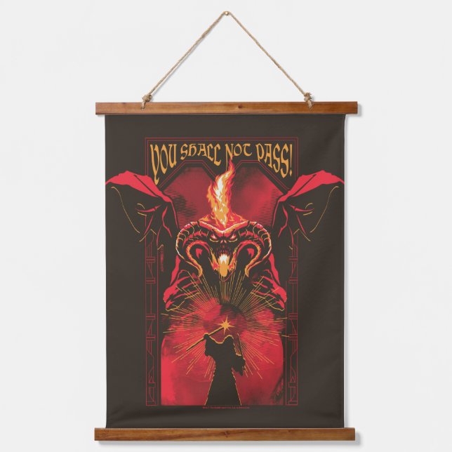GANDALF™ Vs Balrog "You Shall Not Pass" Graphic Hanging Tapestry (Front)