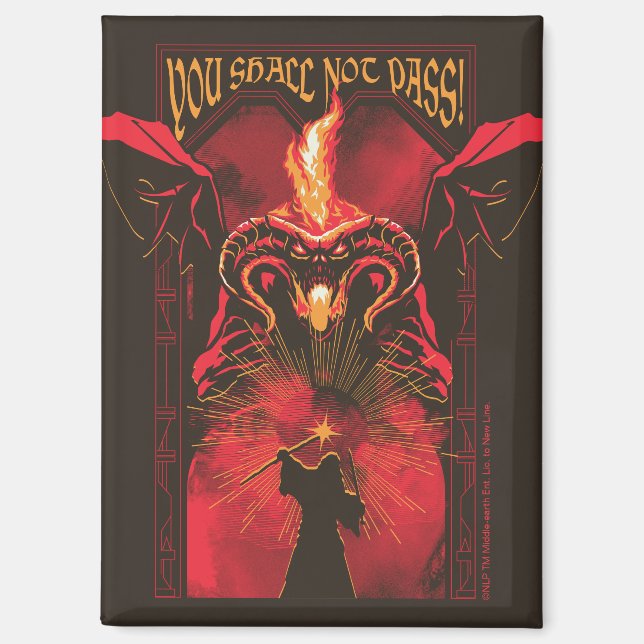 GANDALF™ Vs Balrog "You Shall Not Pass" Graphic Magnet (Front)