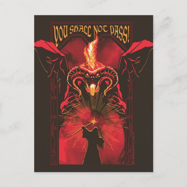 GANDALF™ Vs Balrog "You Shall Not Pass" Graphic Postcard (Front)