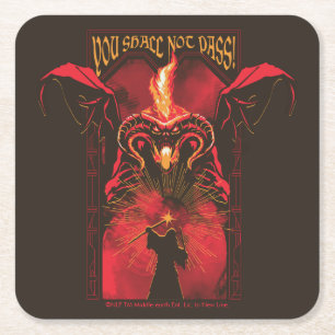 GANDALF™ Vs Balrog "You Shall Not Pass" Graphic Square Paper Coaster