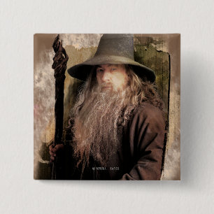 Gandalf With Staff 2 Inch Square Button