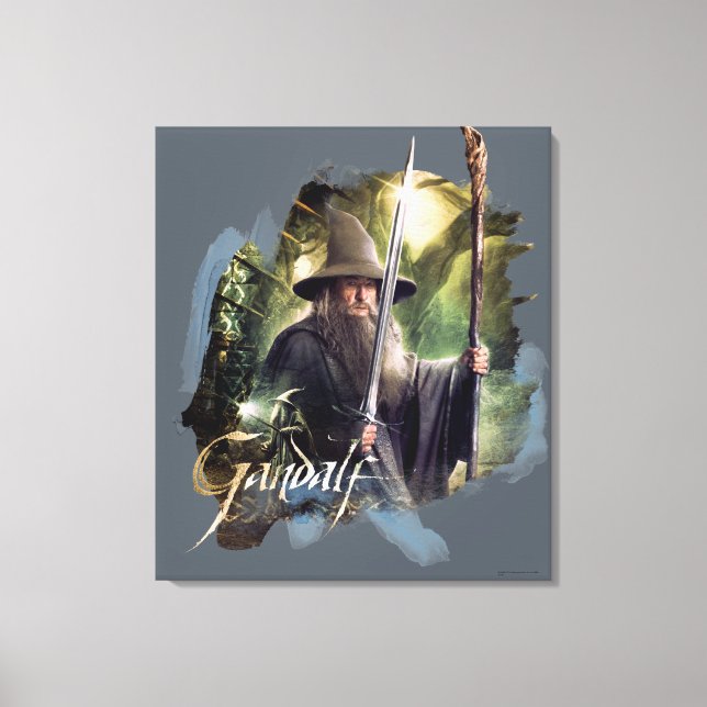Gandalf With Staff And Sword Canvas Print (Front)