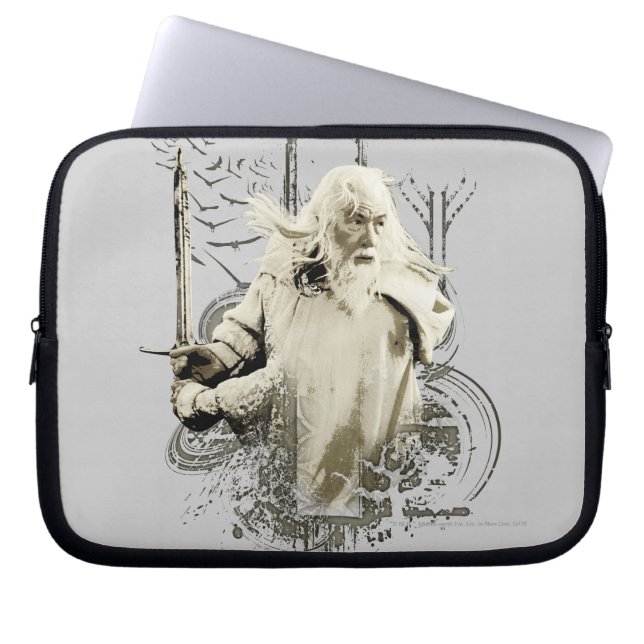 GANDALF™ with Sword Vector Collage Laptop Sleeve (Front)