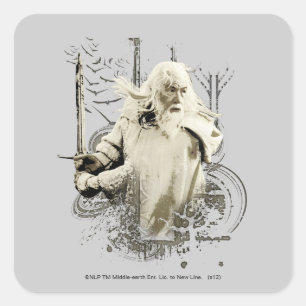 GANDALF™ with Sword Vector Collage Square Sticker
