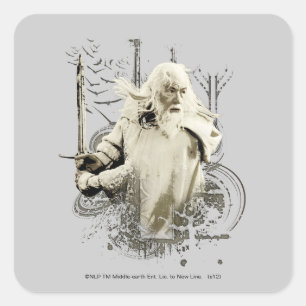 GANDALF™ with Sword Vector Collage Square Sticker