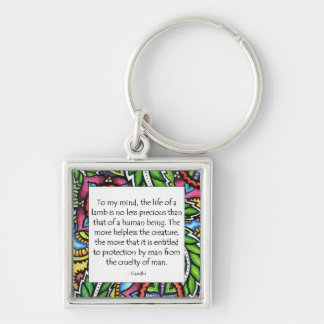Gandhi Animal Quote Keychain