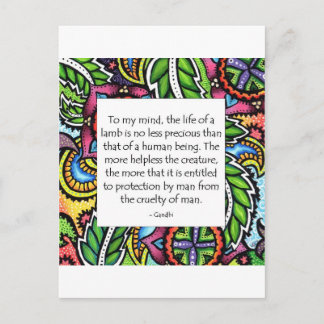Gandhi Animal Quote Postcard