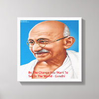 Gandhi & Be The Change Quote Canvas Print