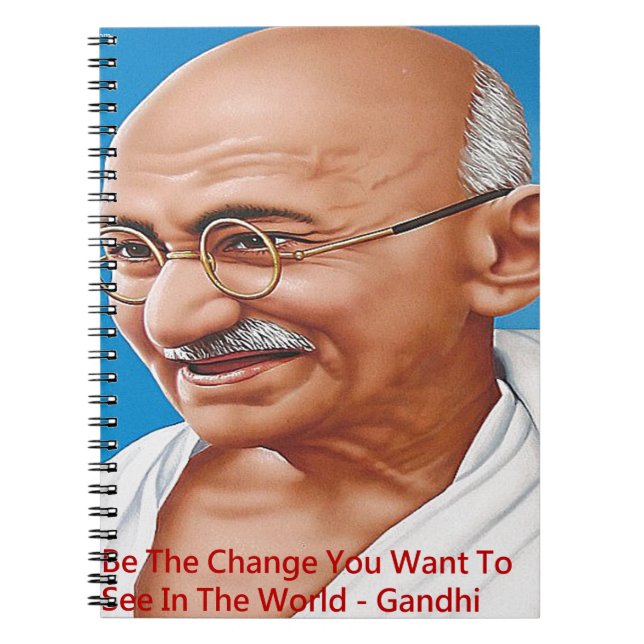 Gandhi & Be The Change Quote Notebook (Front)